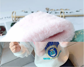 Children's Windproof Plush Thick Knitted Warm Cute Scarf