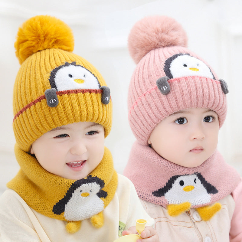 Boys And Girls Knitted Scarf Warm Winter Hat