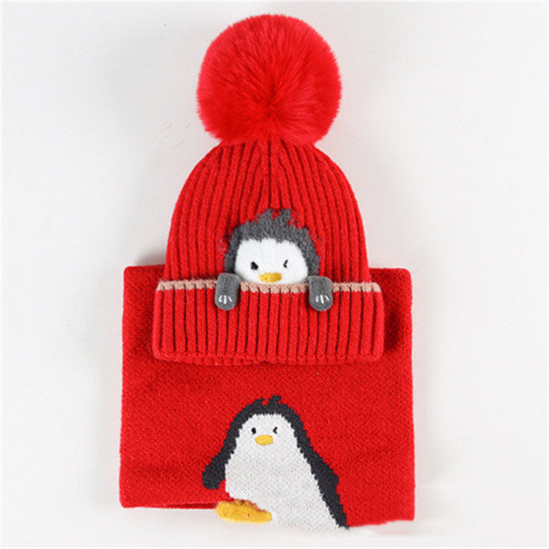 Boys And Girls Knitted Scarf Warm Winter Hat