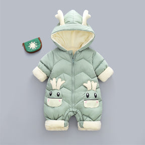 Baby Winter Snowsuit Plus Velvet Thick Baby Boys Jumpsuit 0-3 Years Newborn Romper Girl Clothes Overalls Toddler Coat